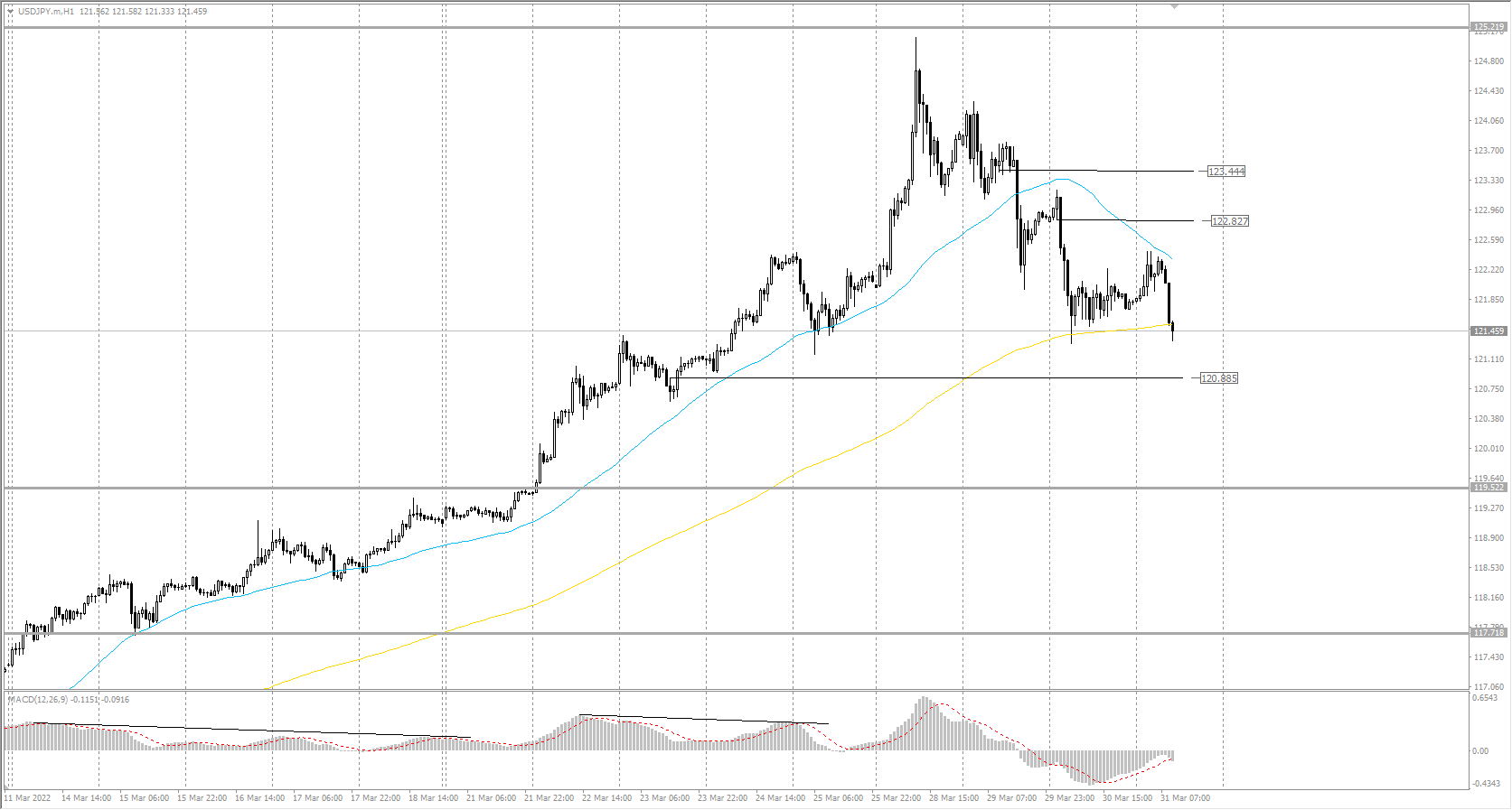  The USD/JPY currency pair 