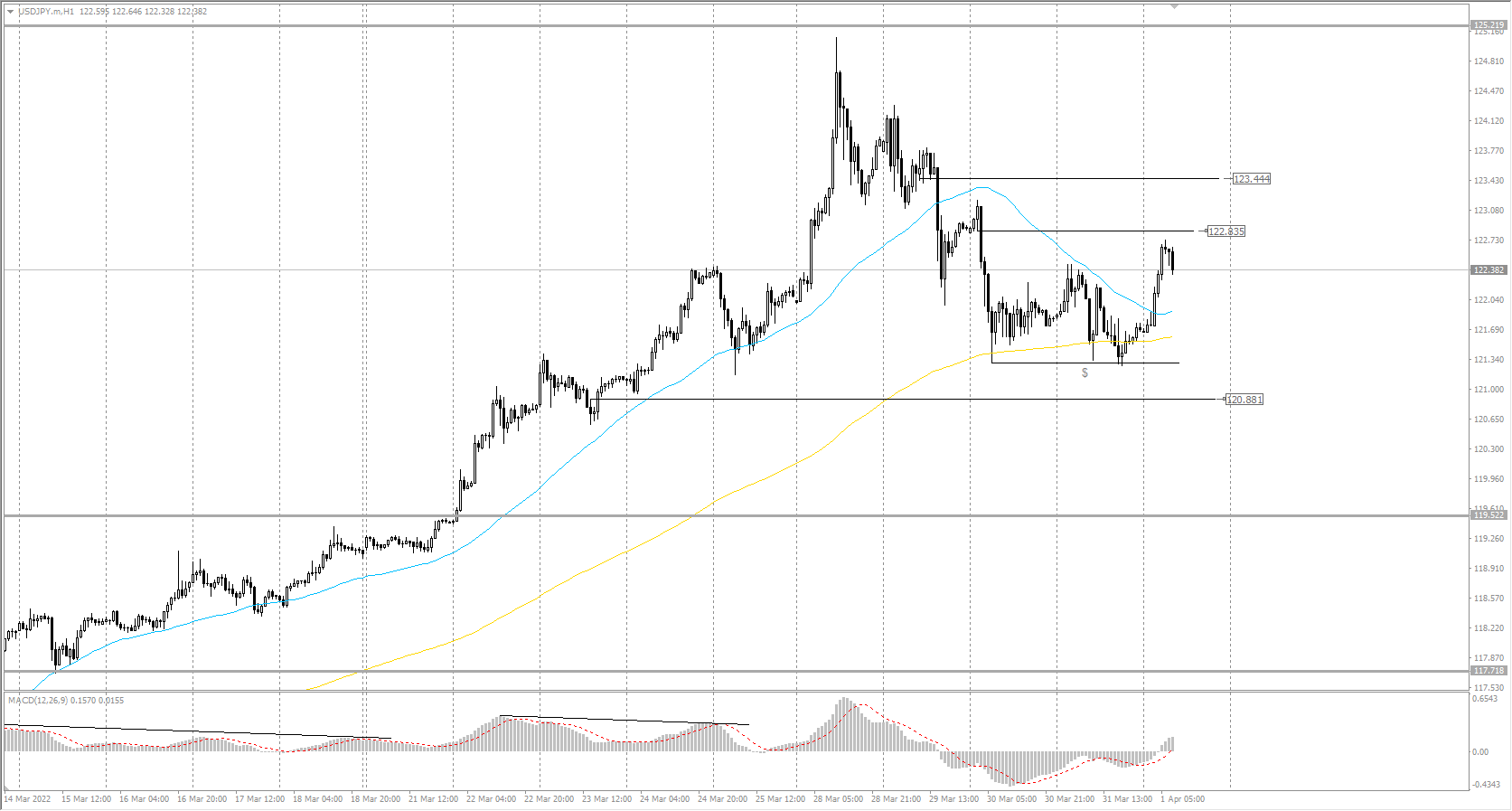  The USD/JPY currency pair 