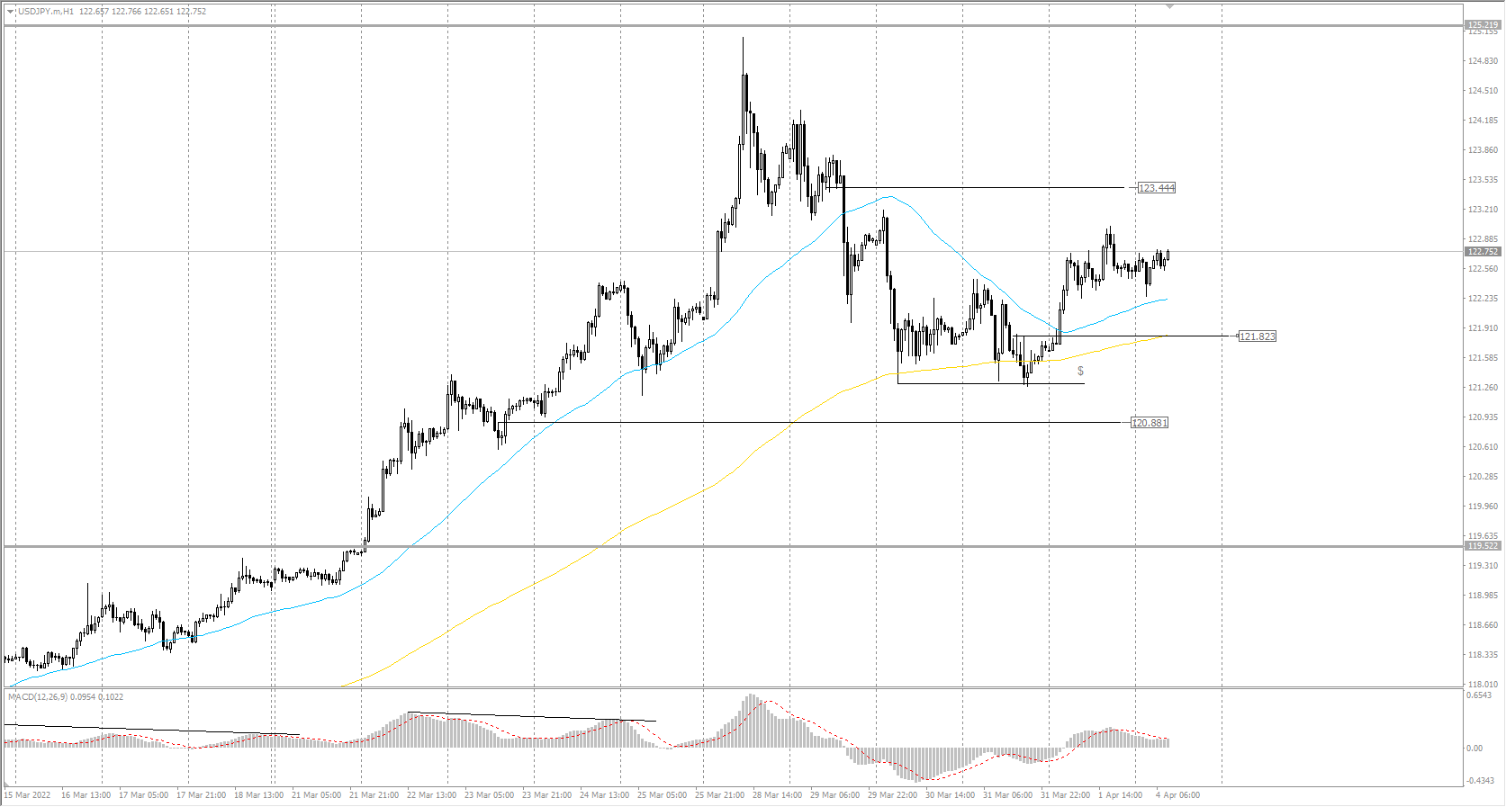  The USD/JPY currency pair 