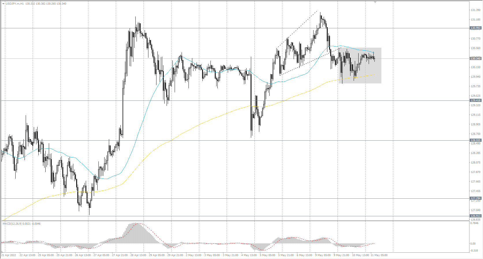  The USD/JPY currency pair 
