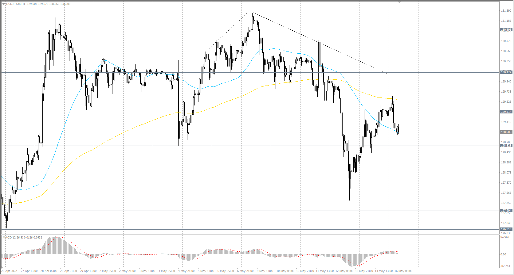 The USD/JPY currency pair 