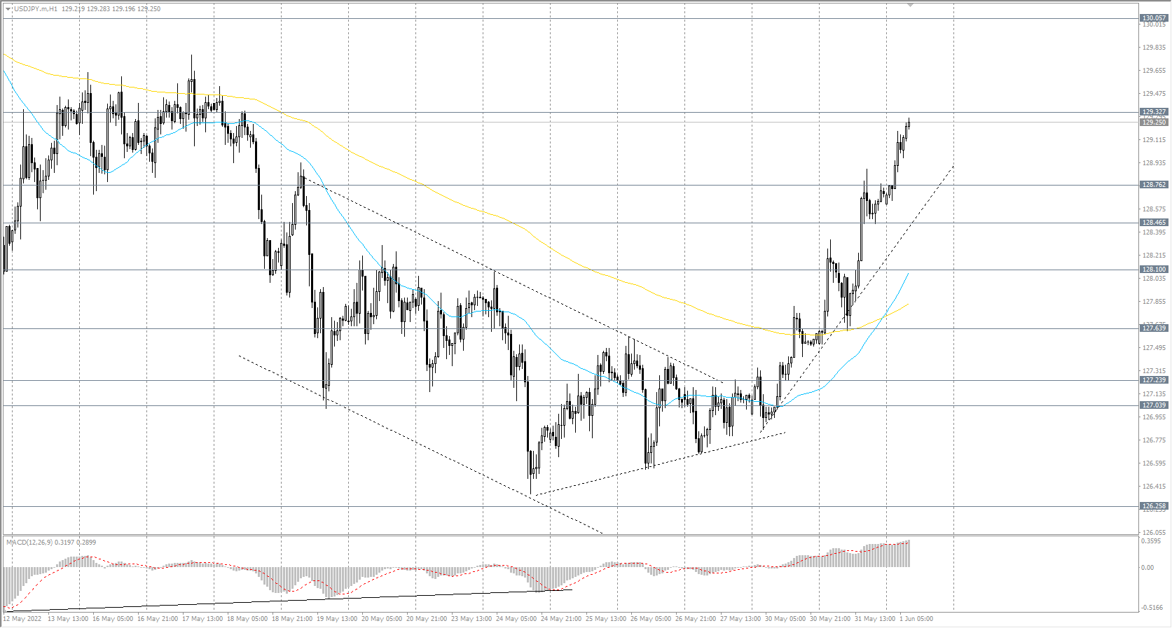  The USD/JPY currency pair 