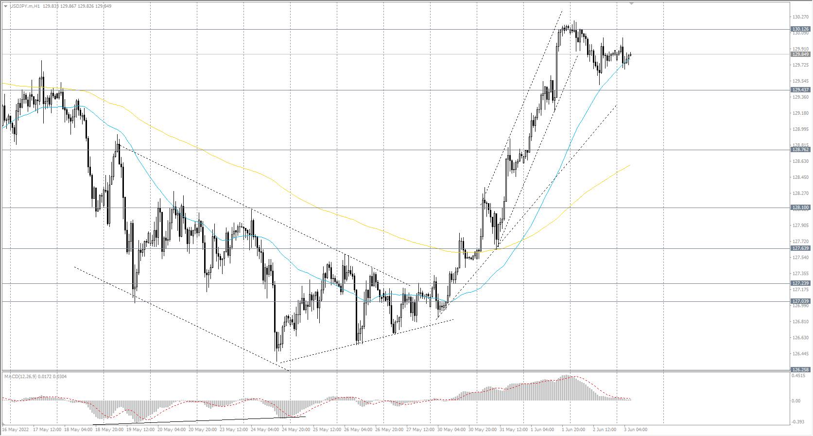  The USD/JPY currency pair 