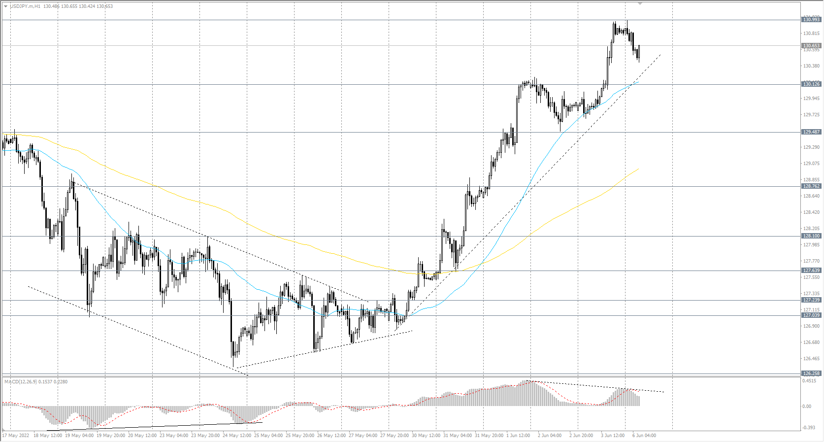  The USD/JPY currency pair 