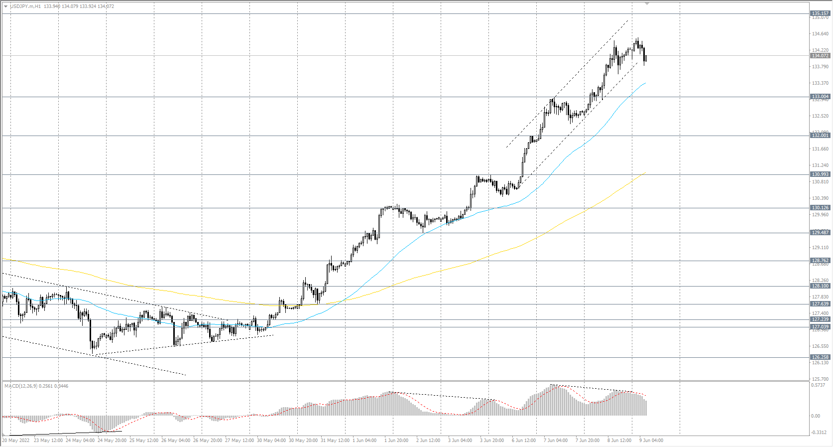  The USD/JPY currency pair 