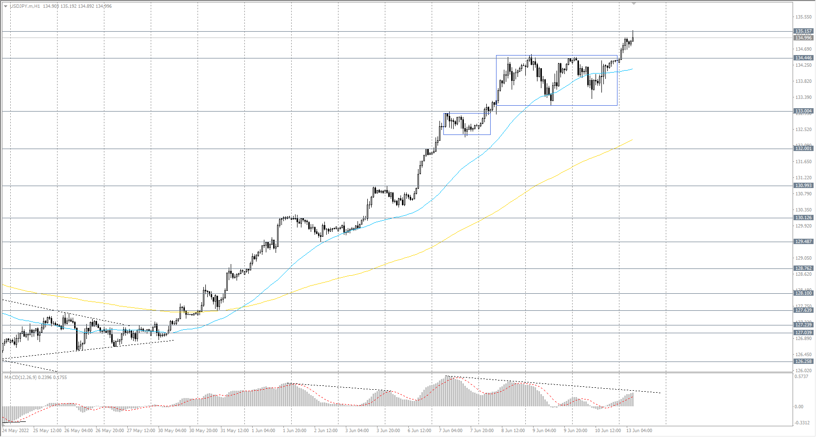  The USD/JPY currency pair 