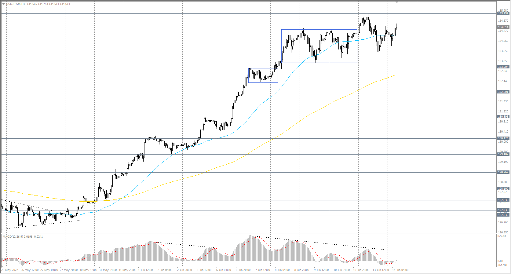  The USD/JPY currency pair 