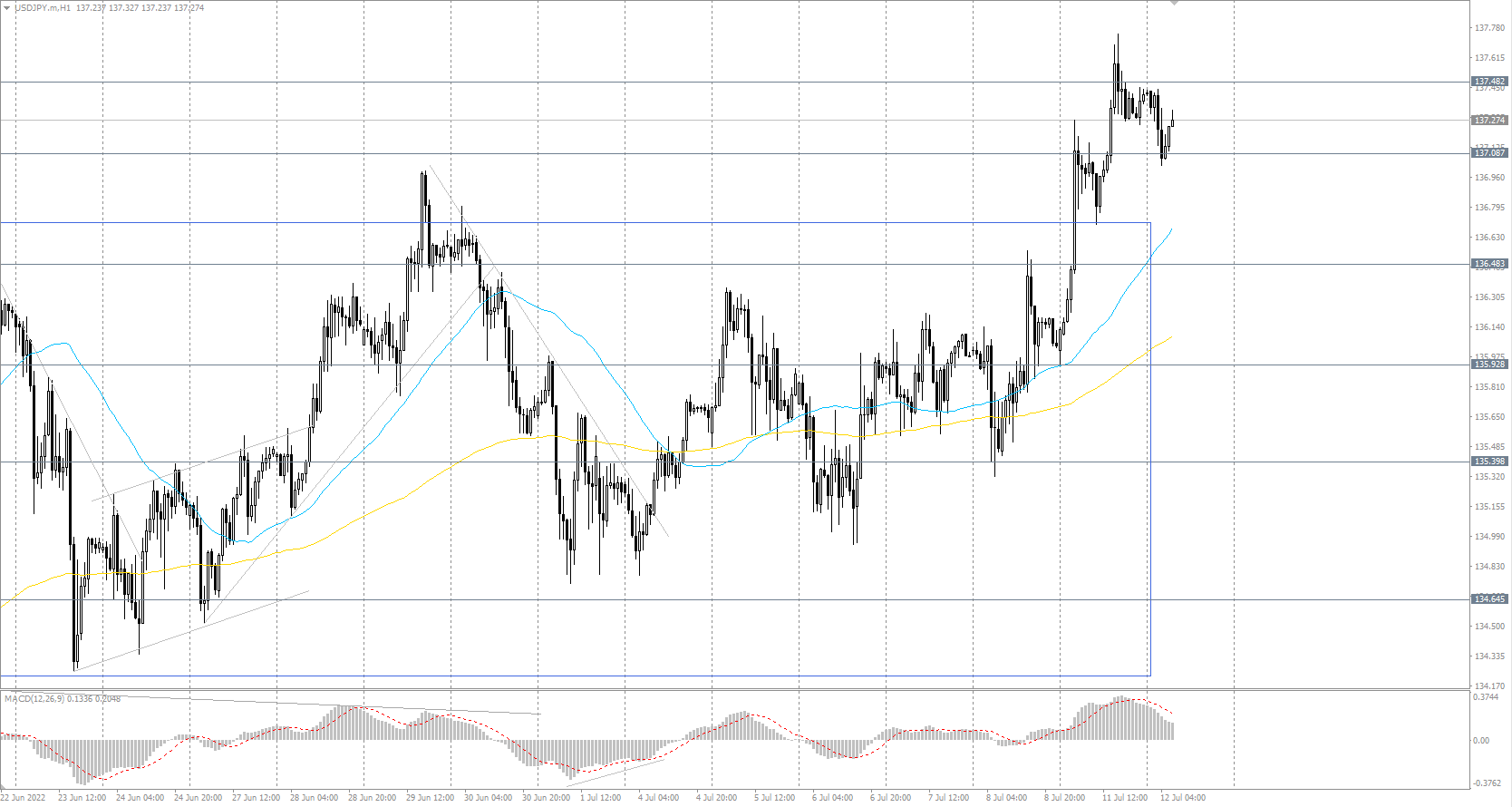 The USD/JPY currency pair 