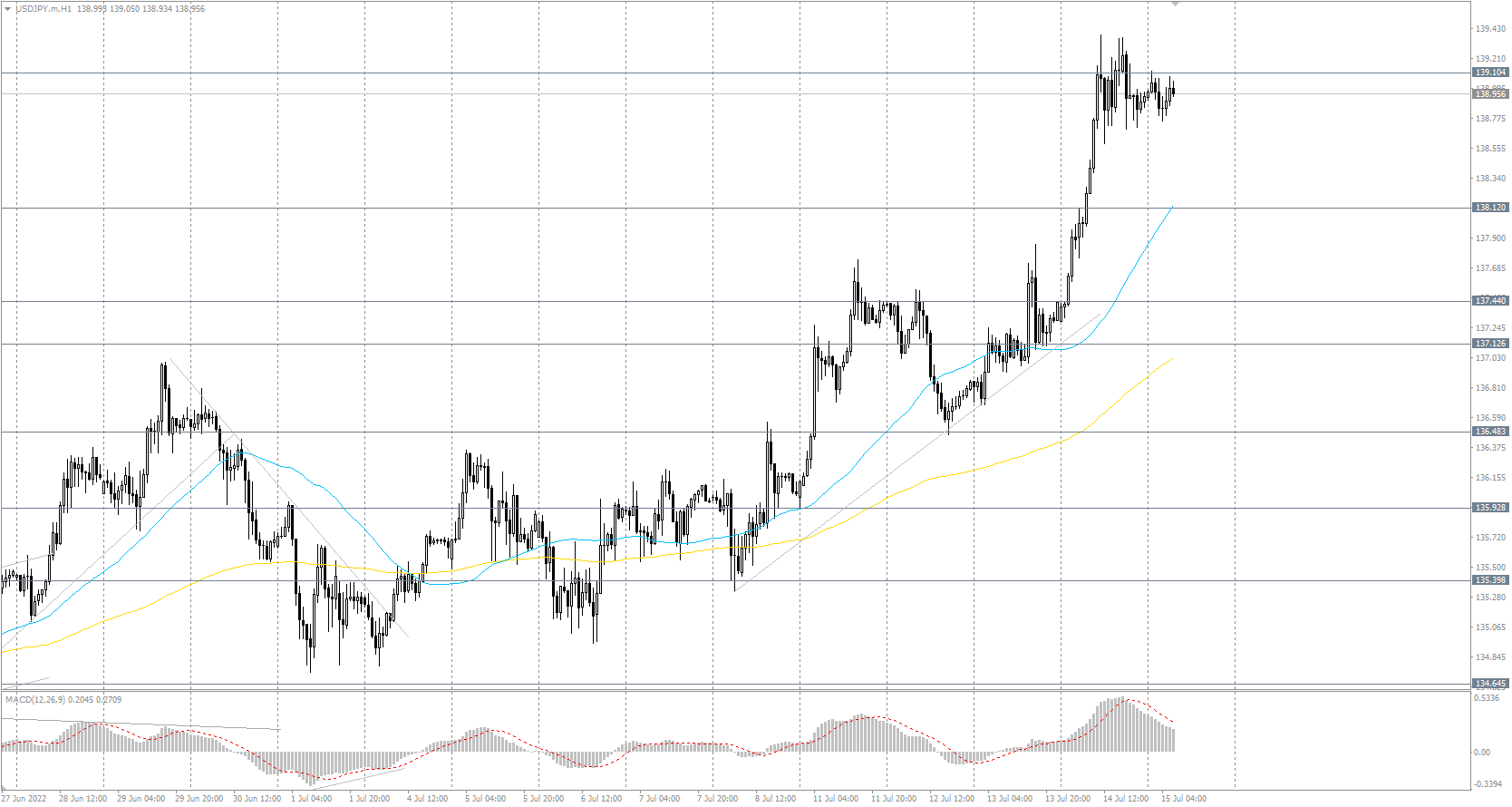  The USD/JPY currency pair 