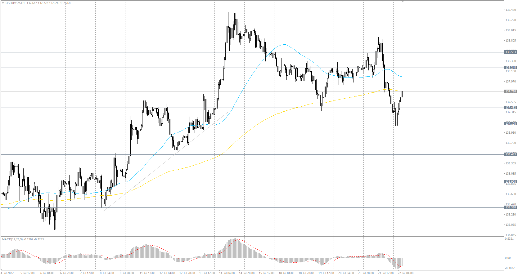  The USD/JPY currency pair 