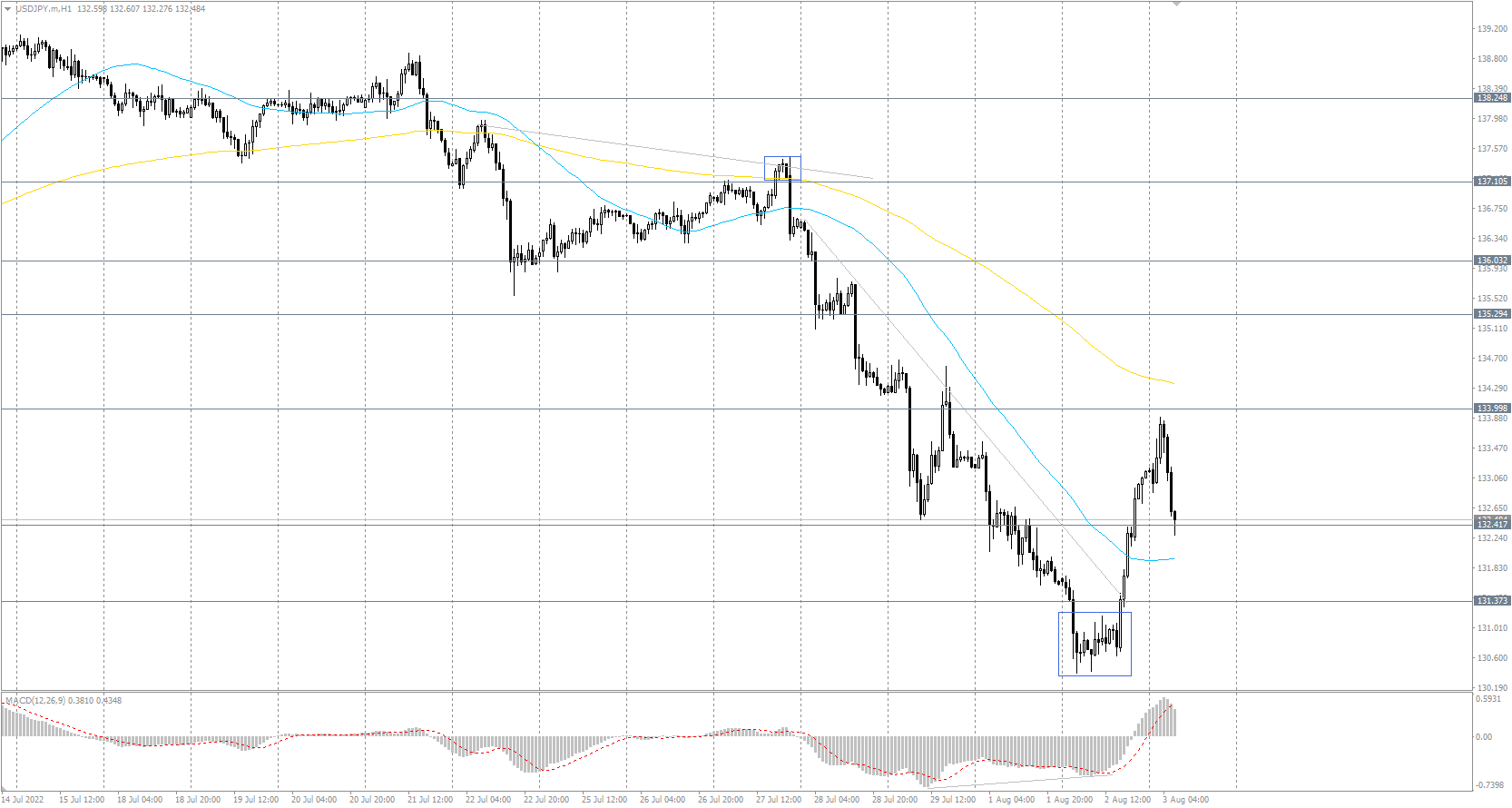  The USD/JPY currency pair 