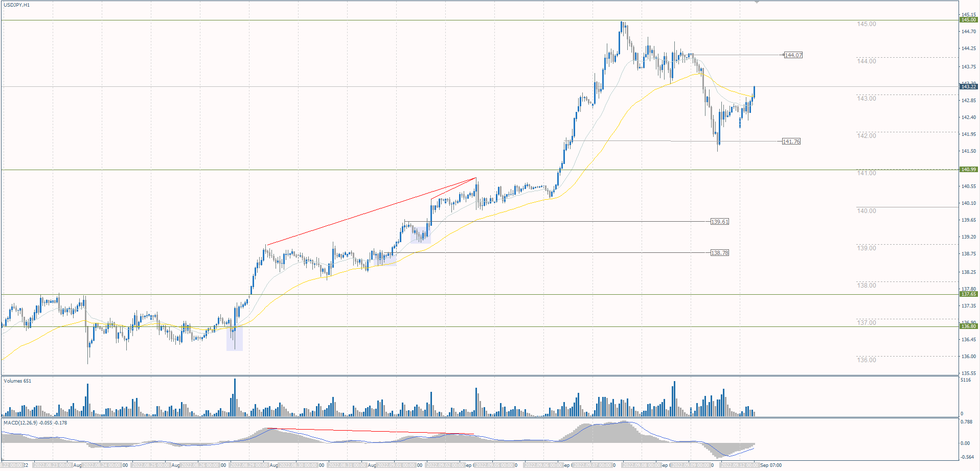  The USD/JPY currency pair 