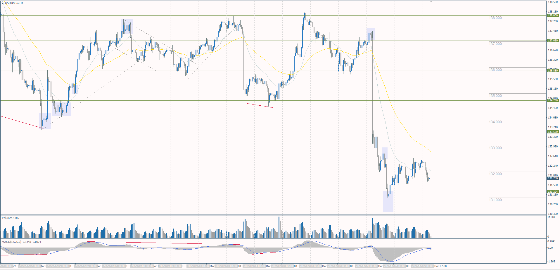  The USD/JPY currency pair 