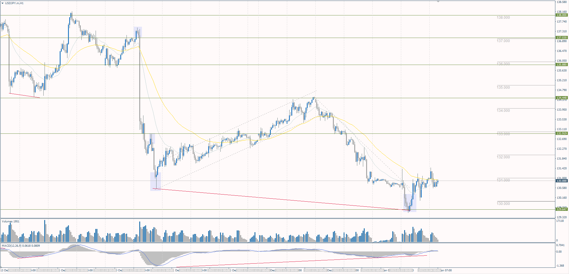  The USD/JPY currency pair 