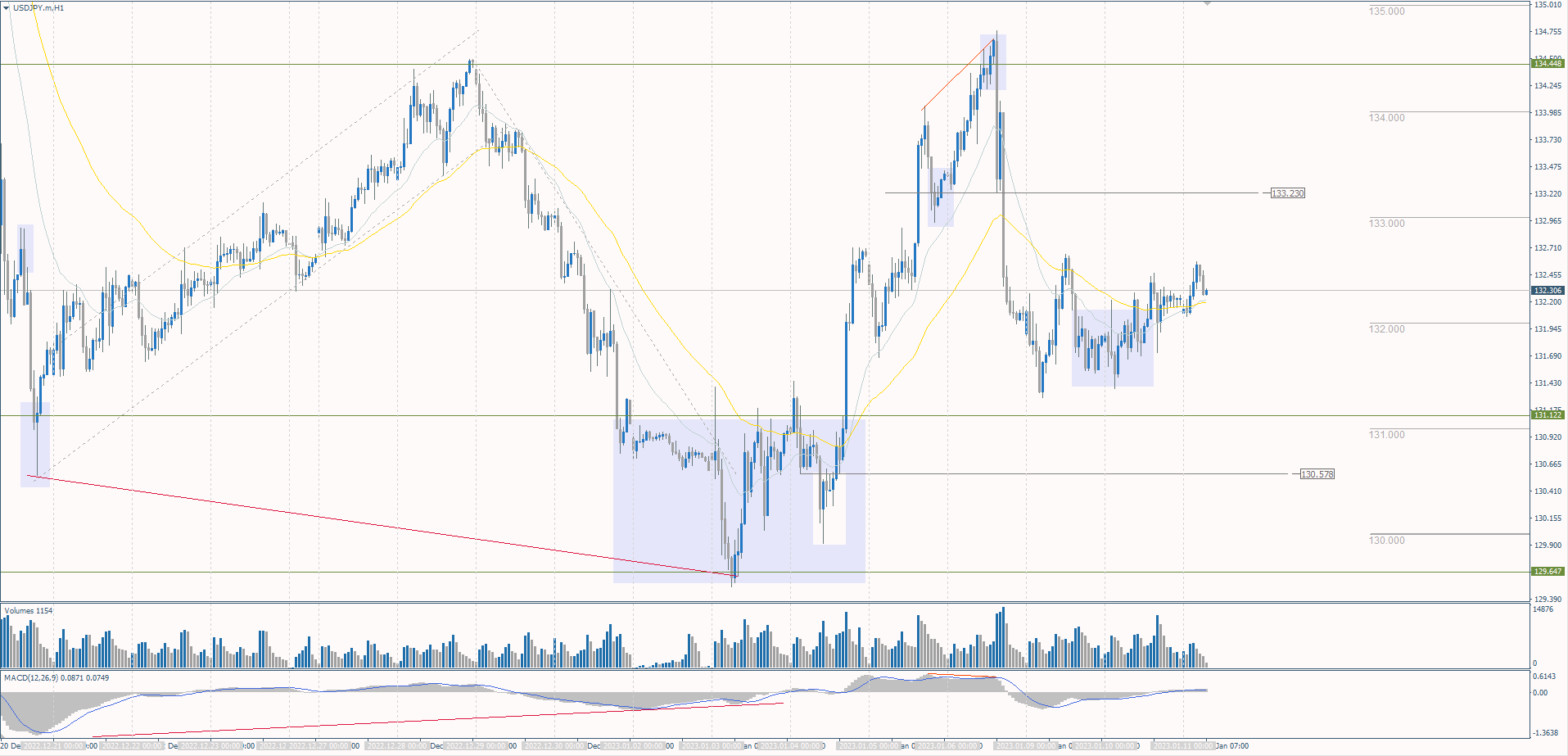  The USD/JPY currency pair 