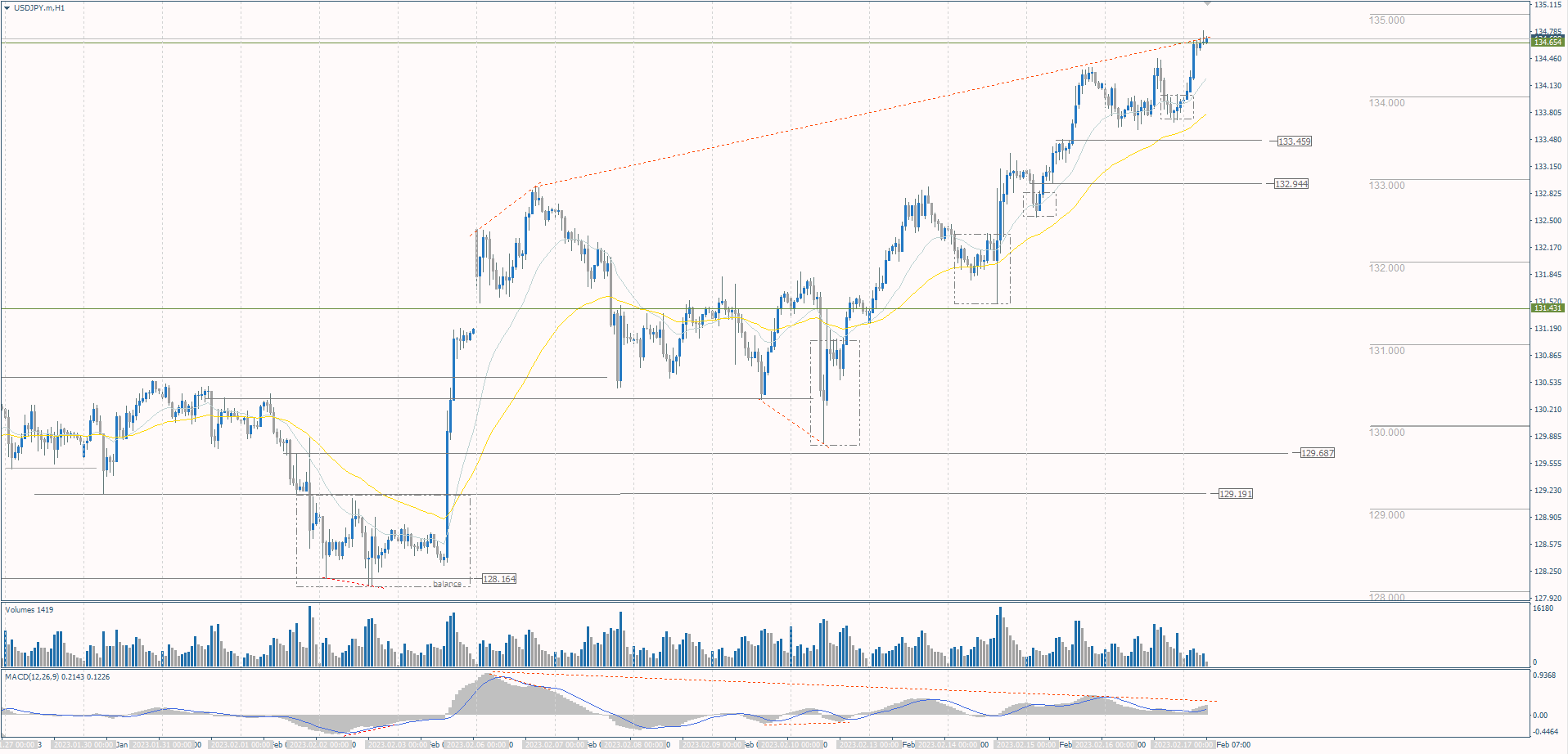  The USD/JPY currency pair 