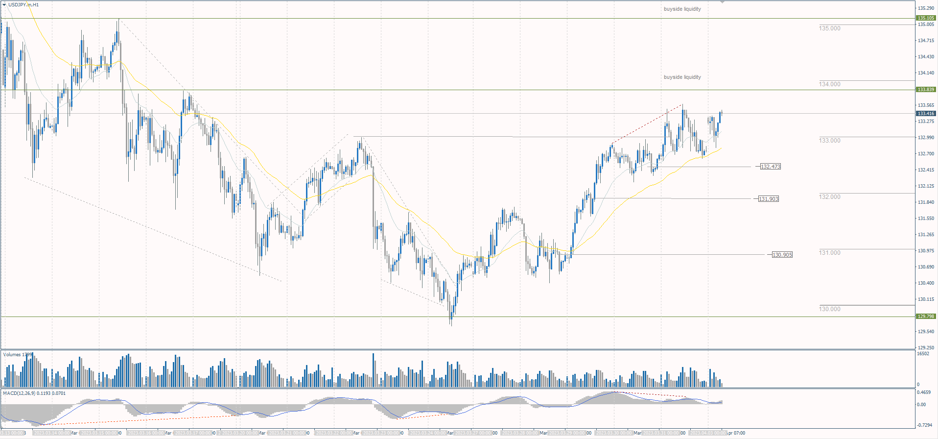  The USD/JPY currency pair 