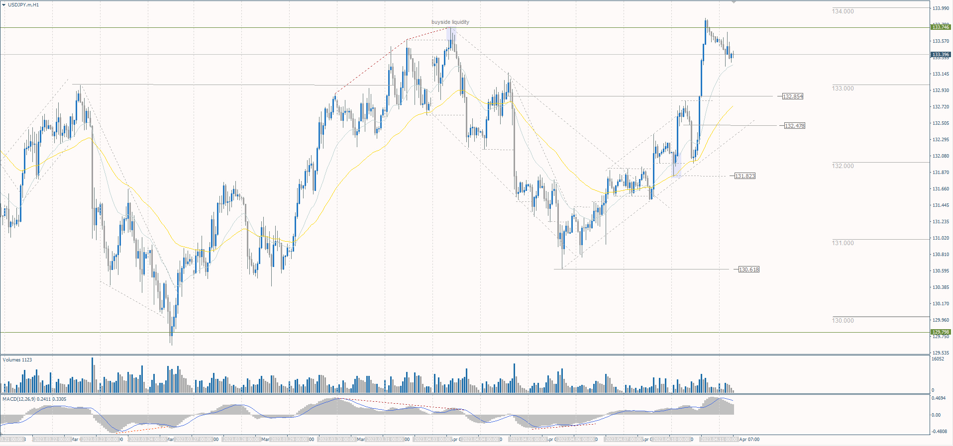  The USD/JPY currency pair 