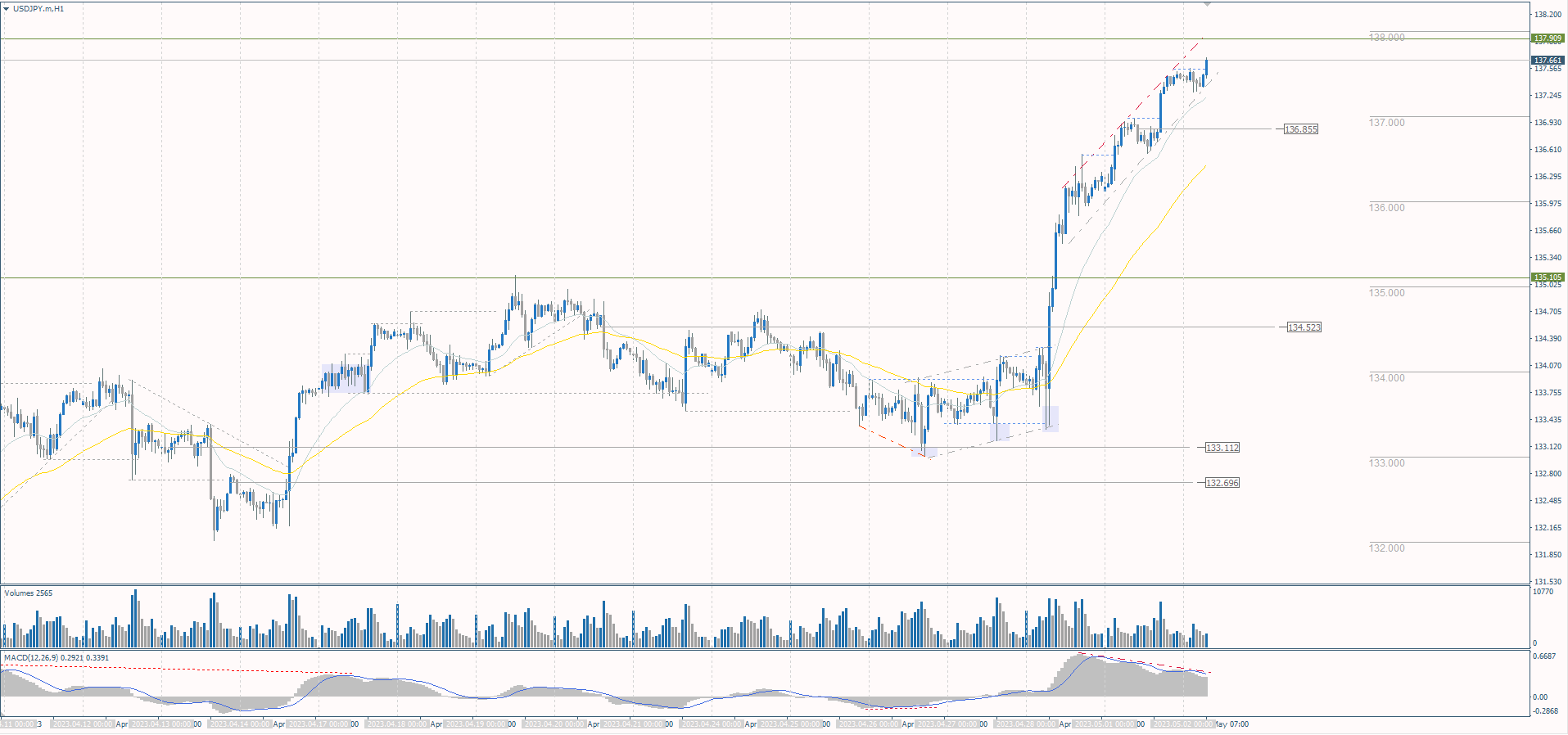 The USD/JPY currency pair 