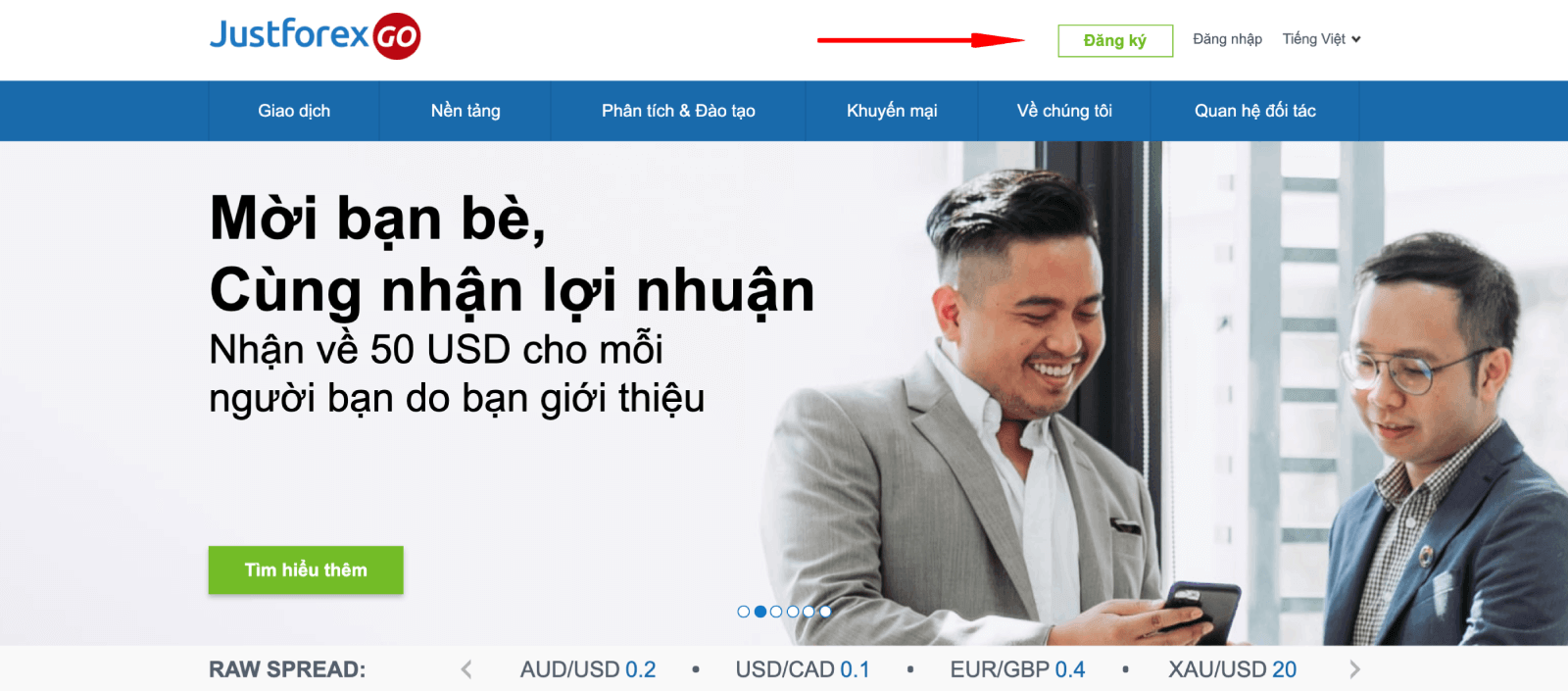Open Khu vực cá nhân Step 1